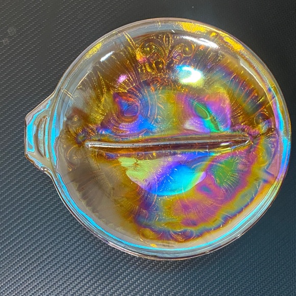 Iridescent Glass Divided Dish - Picture 1 of 2